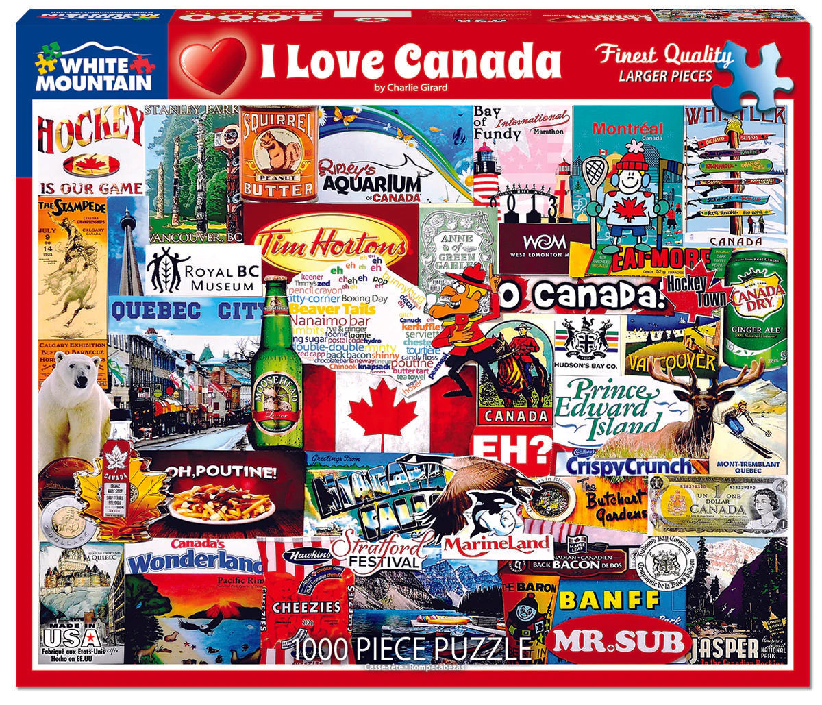 I Love Canada Puzzle 1000pc - Lighten Up Shop