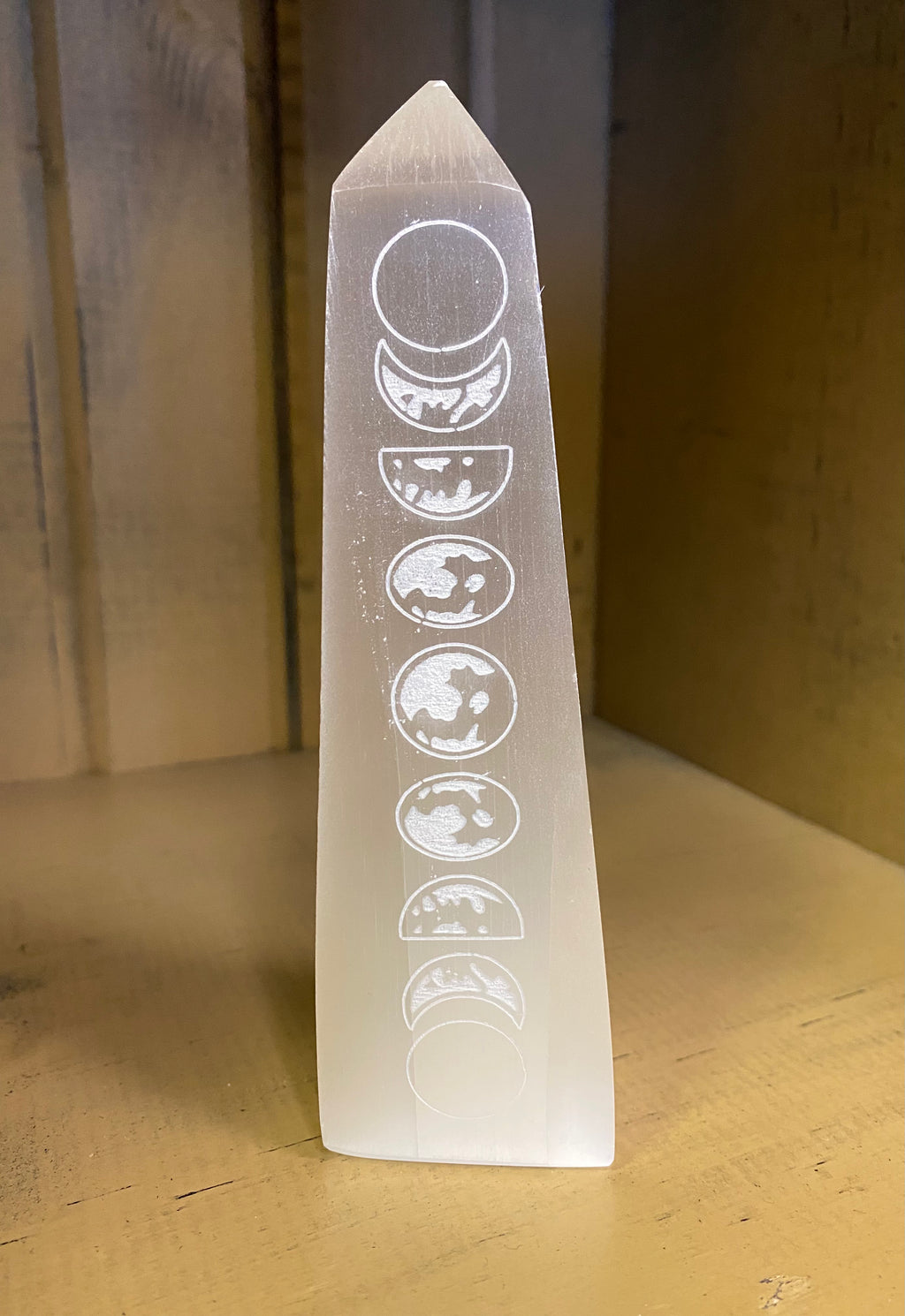 Selenite Moon Phase Obelisk - Lighten Up Shop