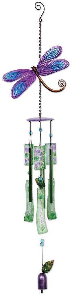 Dragonfly Windchime (Metal and Glass) - Lighten Up Shop