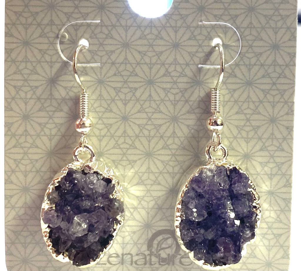 Amethyst Cluster Earrings - Lighten Up Shop