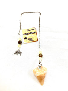 Golden Healer with Elephant Charm Pendulum (Approximately 12”) - Lighten Up Shop