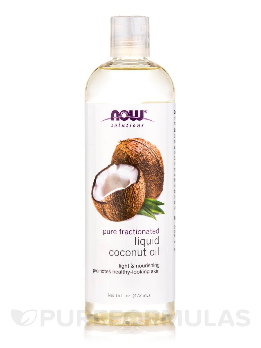 NOW Pure Fractionated Liquid Coconut Oil 473ml - Lighten Up Shop