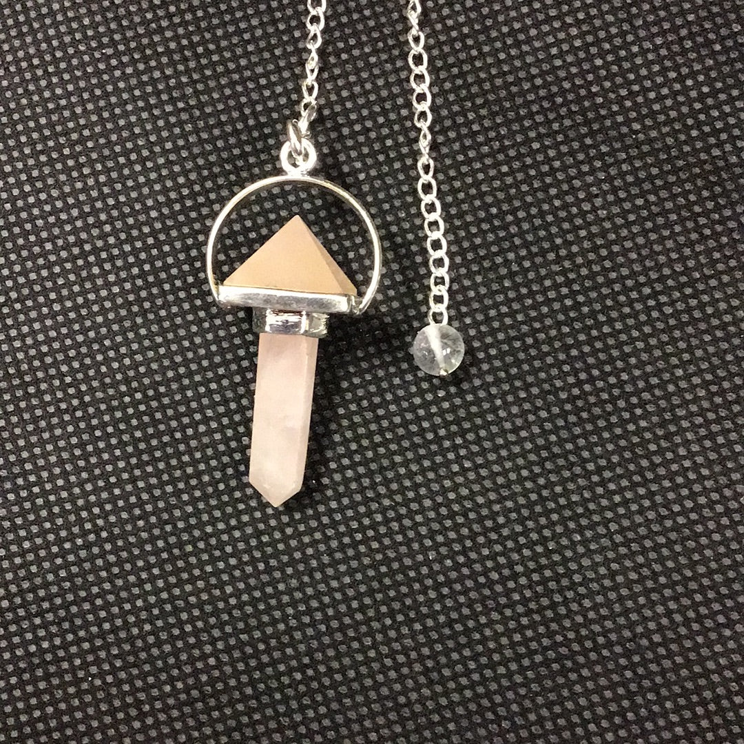 Rose Quartz Pyramid and Point Pendulum - Lighten Up Shop