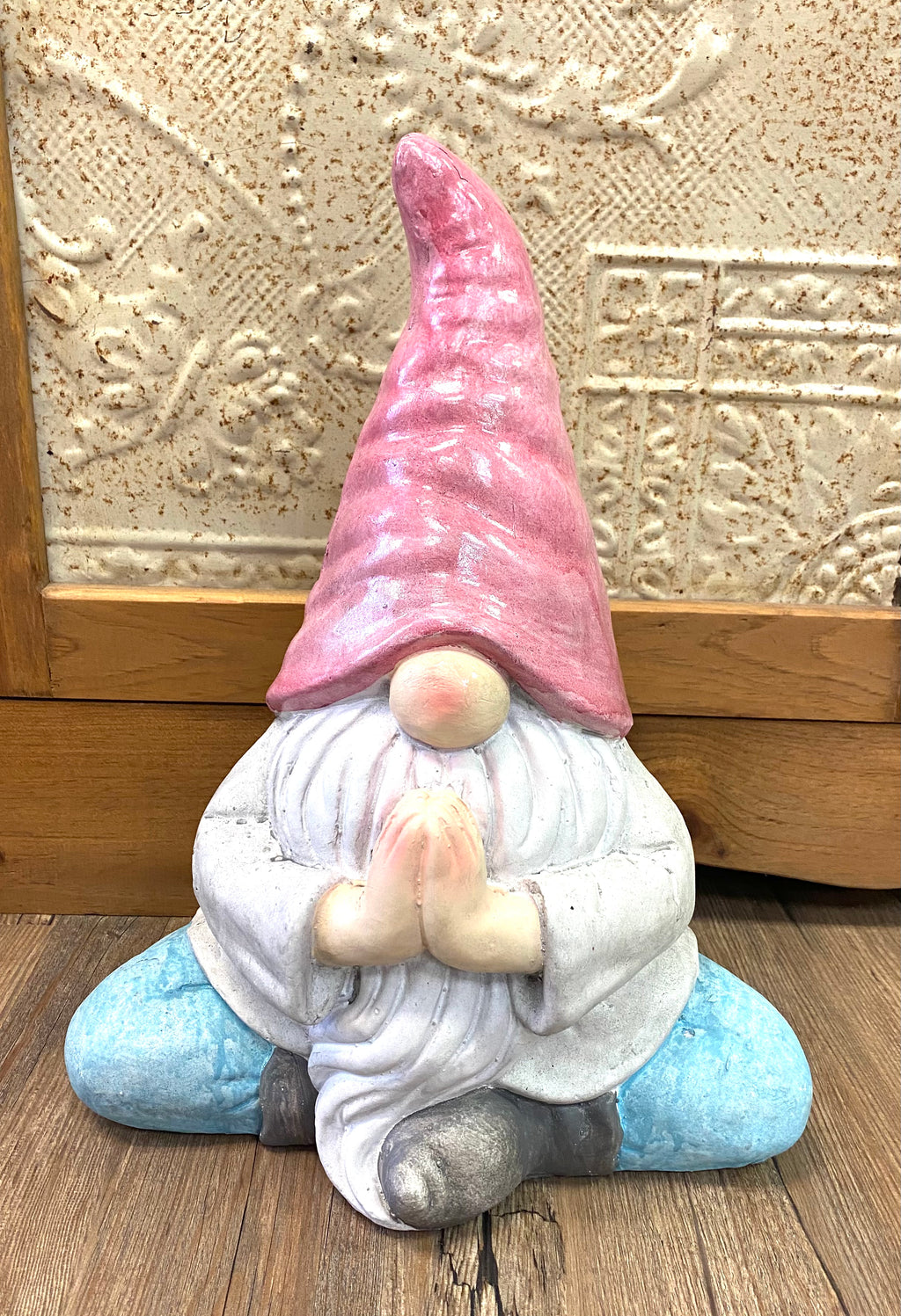 Meditating Garden Gnome - Pink/Blue - Lighten Up Shop