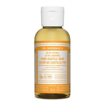 Dr. Bronner’s 18-In-1 Pure Castile Soap - Citrus 59ml - Lighten Up Shop