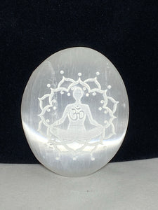 Selenite Palmstone Om - Lighten Up Shop