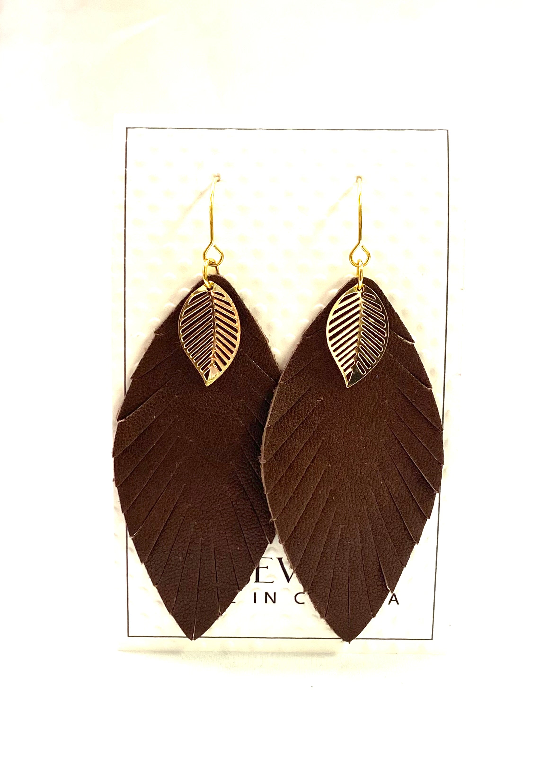 Genuine Leather Feather Earrings - Lighten Up Shop