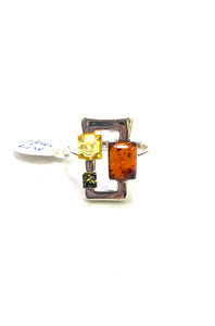 Tri-Colour Amber Ring (40) - Lighten Up Shop