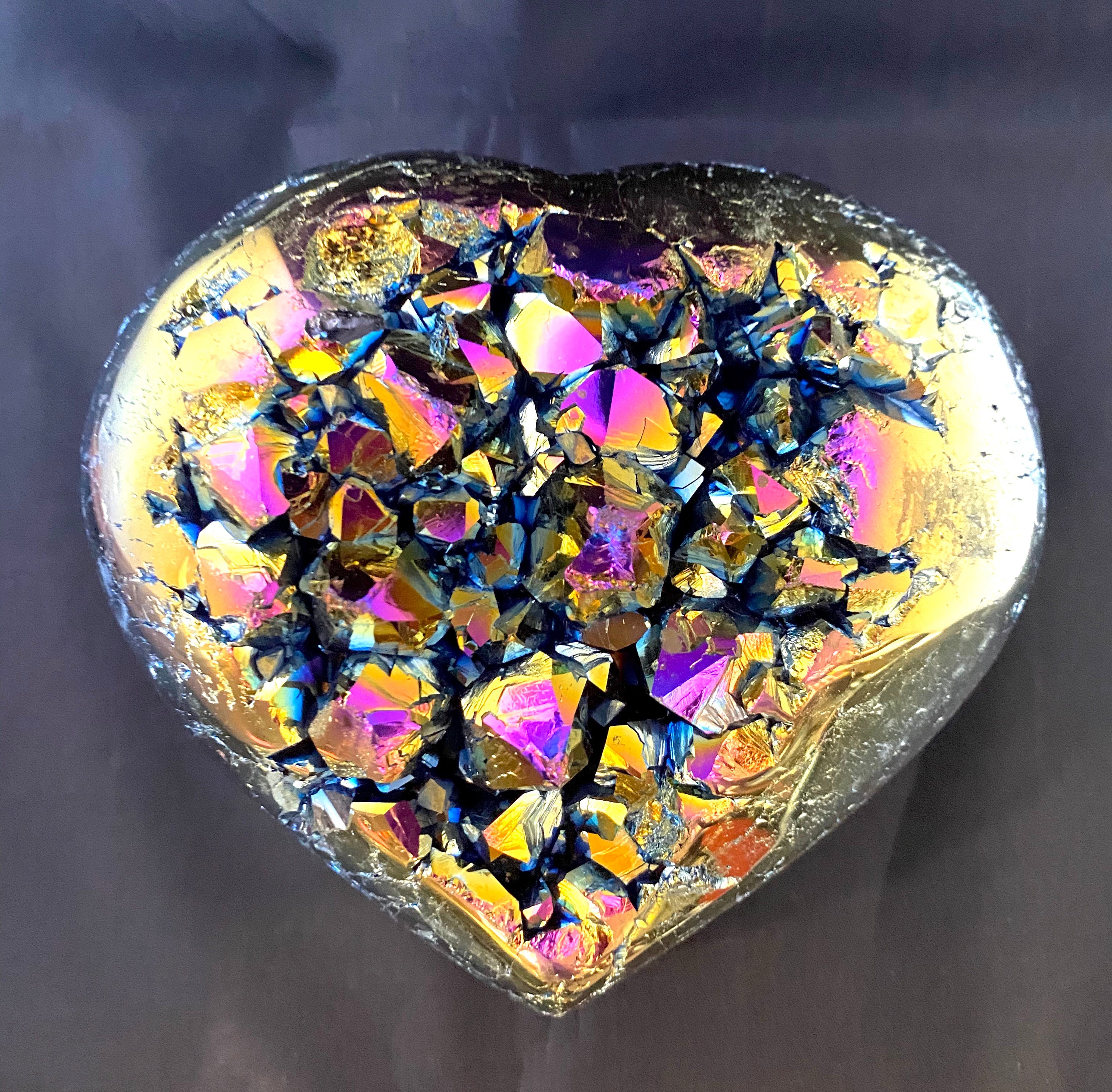 Titanium Amethyst Druzy Heart - Lighten Up Shop