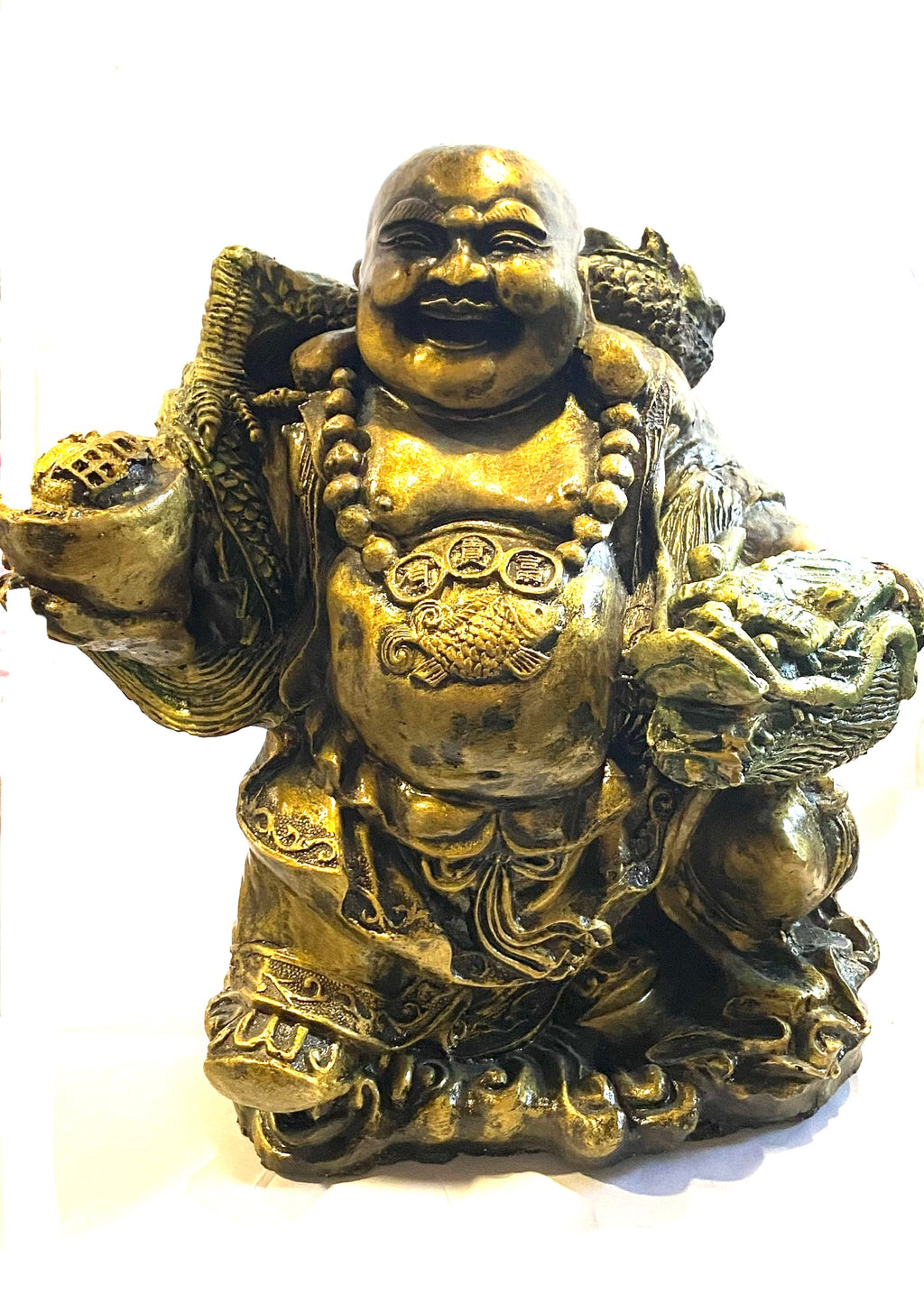 Buddha With Dragon Statue - Lighten Up Shop