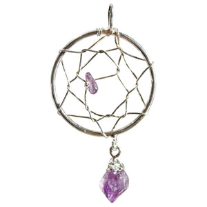 Amethyst Dreamcatcher Pendant - Lighten Up Shop